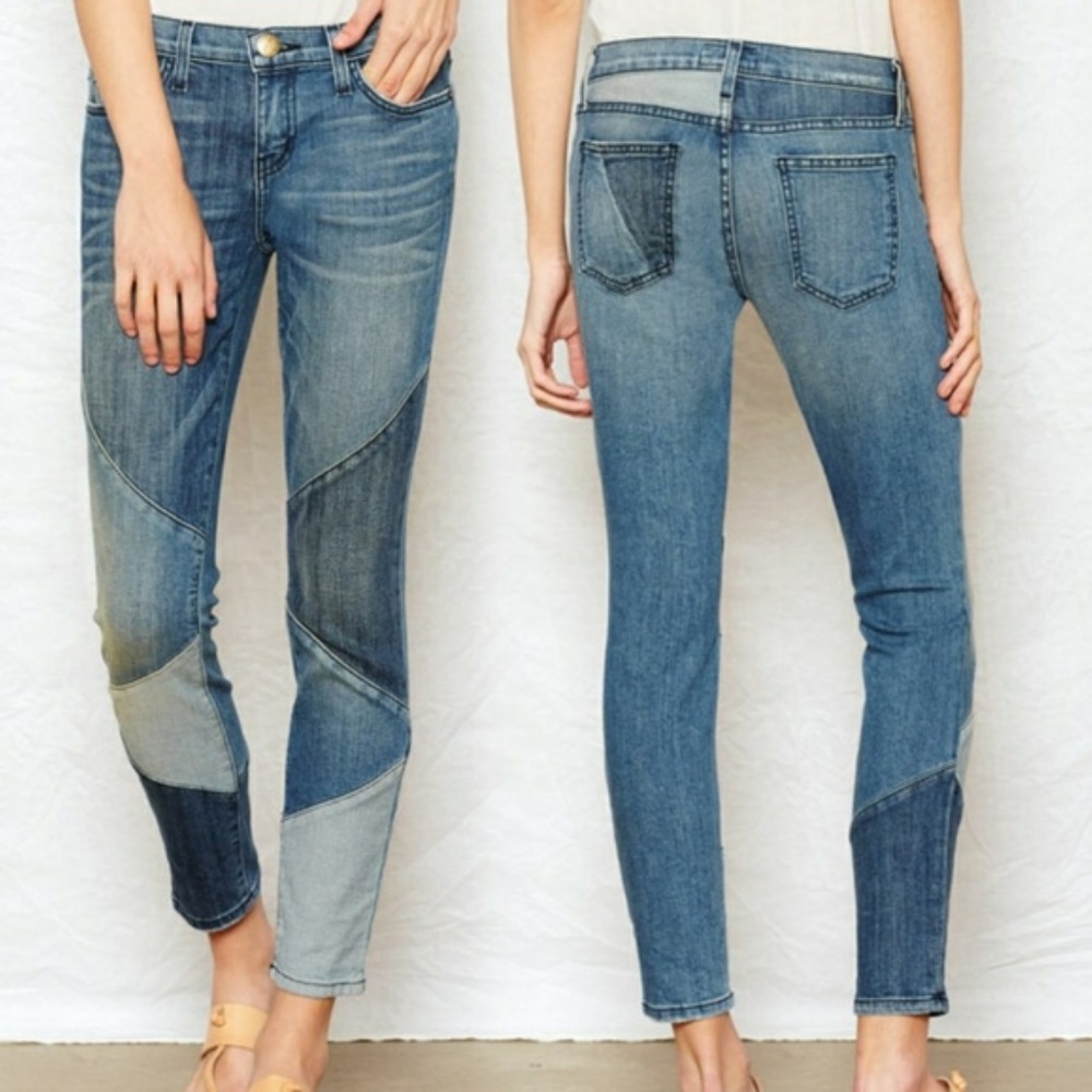 Current/Elliot Patchwork Stiletto Skinny Jeans - image 2